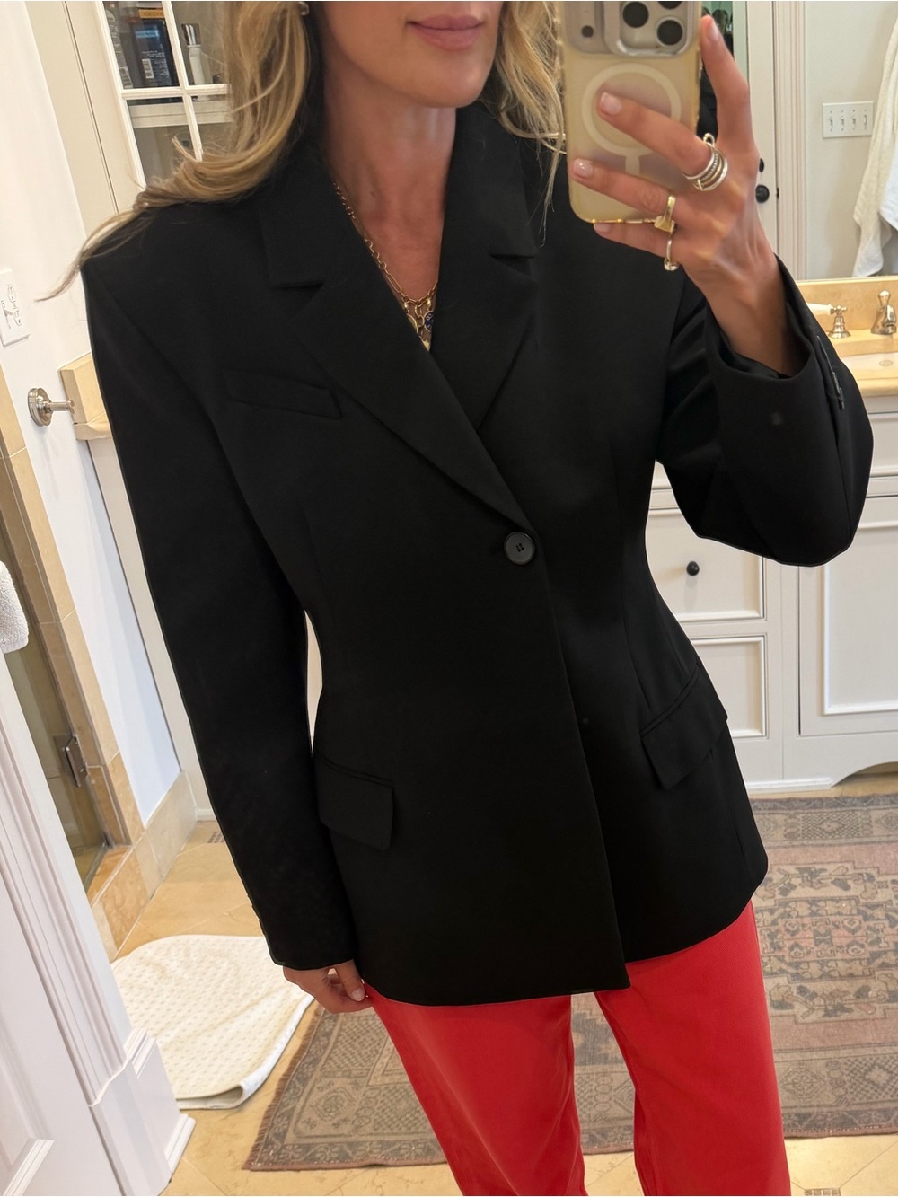 NWOT Zara exaggerated shoulder single breast blazer